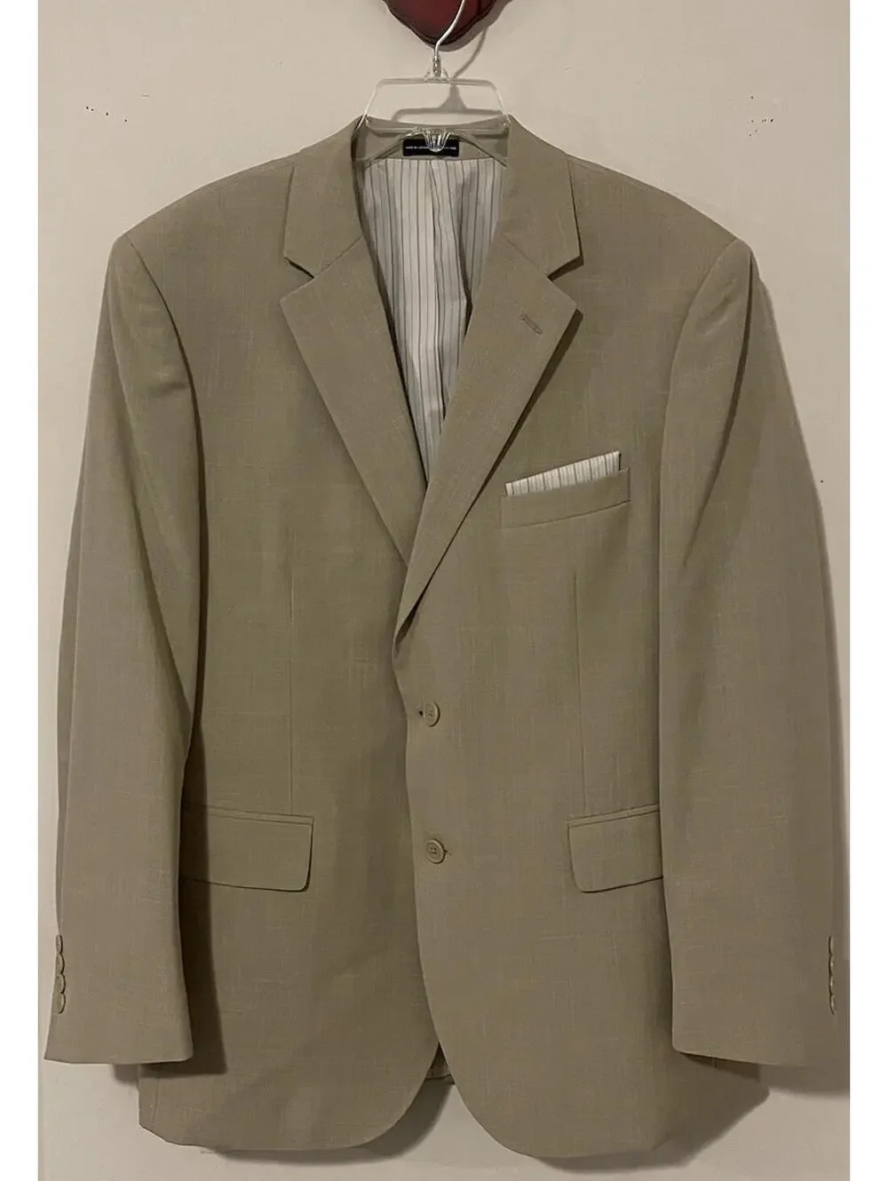 Stafford Mens 42R Beige Blazer Suit Jacket & 36x29 Classic-Fit Dress Pants AZZ10